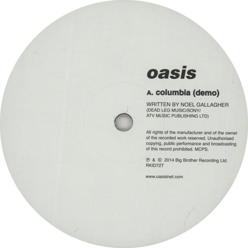 Oasis Columbia Vinyl Record